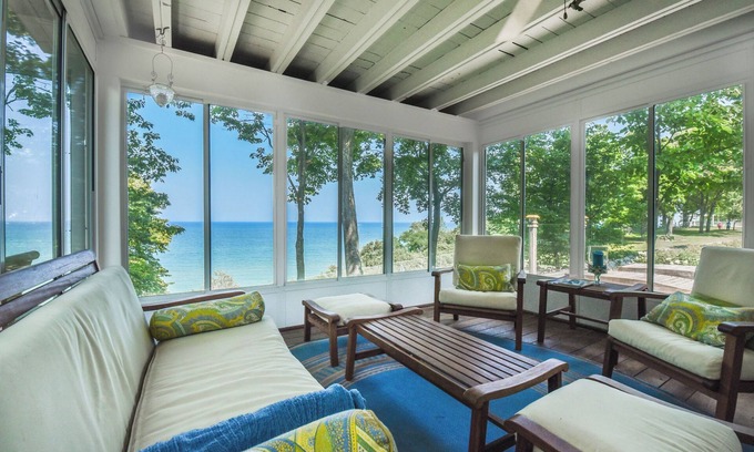 Benton Harbor House | Lake Views, Pool & Hot Tub! Steps To Beach!