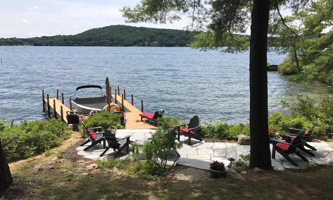 Meredith House | Lake Winnipesaukee lakefront cottage with private coveand 300' of lake frontline