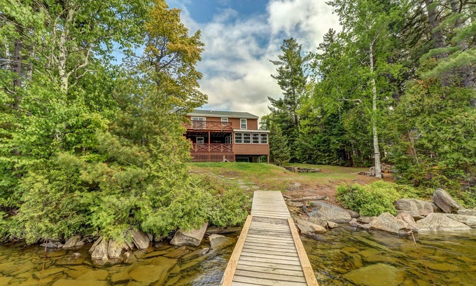 Greenville Junction House | Lakefront Cabin with Lake Views, Private Dock & Entertainment - Great for Families