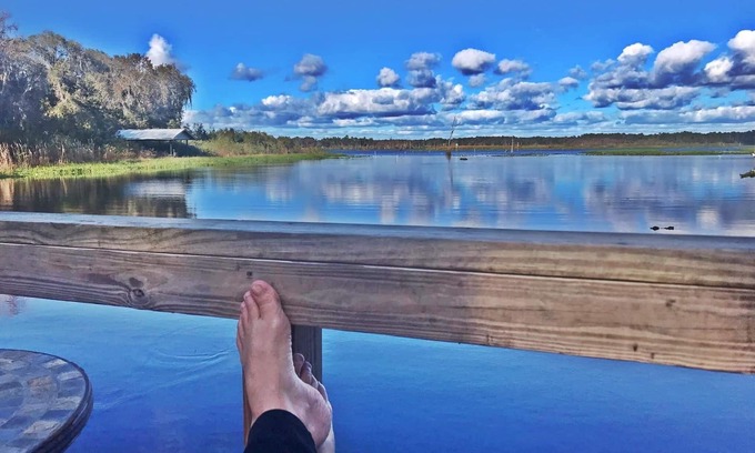 Citrus Springs House | Lakefront Getaway! Relax Spa Dock Kayaks Firepit Handicap Friendly