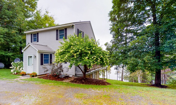Barton House | Lakefront home with private dock, deck, grill, & great view