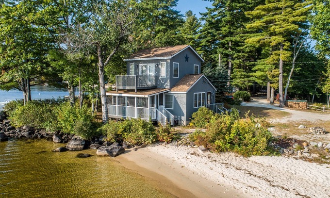 Bridgton House | Lakefront House with Private Sandy Beach