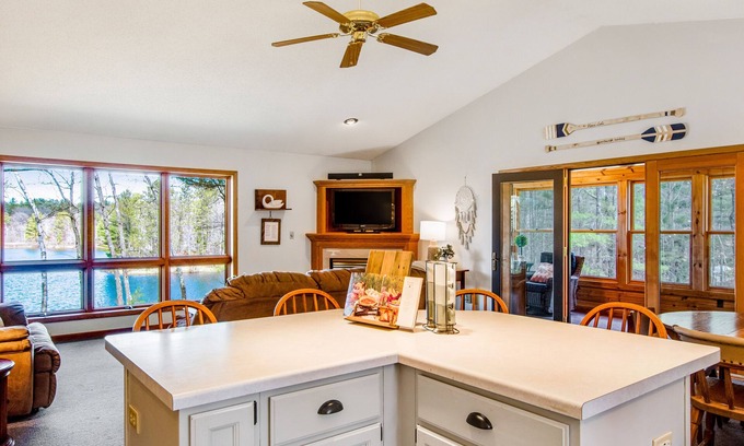 Manitowish Waters House | Lakefront Lodge w/Firepit, Private Dock, and Kayaks - Dogs Welcome