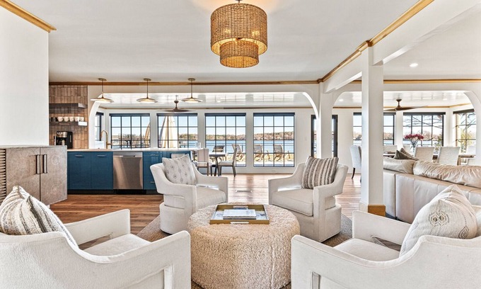 Mayhew House | Lakefront Luxury Newly Renovated-Firepit, HotTub, Featured in Southern Living