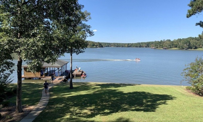Eatonton House | Lakefront Retreat w/Big Water Views, Private Dock, & Fire Pit!