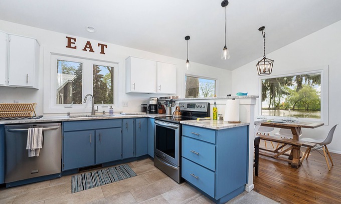 Black Wolf House | Lakefront w/ Private Dock, Kayak, Game Rm, Fire Pit & BBQ