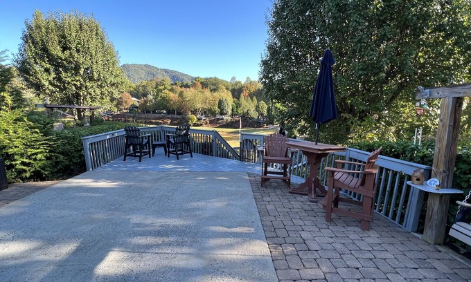 Lake Lure RV Rental | Lakeview Luxury RV spot in class A Motorcoach resort by Rumbling Bald Lake Lure