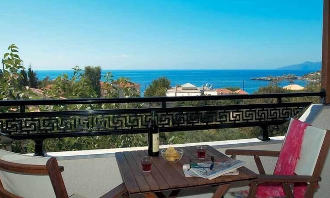 Stoupa Condo | Lakonia Studio 1 walk to the long sweeping main sandy beach