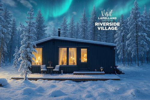 Kolari Ski Chalet | Lapelland Village - Riverside Village with a Nature View, Fireplace, Sauna, Kitchen