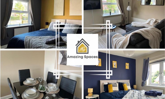 Great Sankey House | Large 4 Bedroom 3 Bathroom Town House with Secure Parking by Amazing Spaces Relocations Ltd