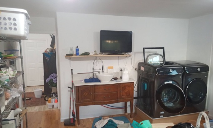 Coupeville House | Large room with King bed in owners' house.