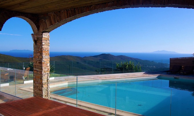 Sisco Villa | LARGE VILLA - 4 * - HEATED SWIMMING POOL, 180° SEA VIEW - AIR CONDITIONED n
