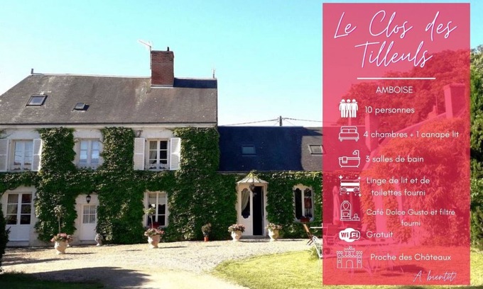 Francueil House | Le Clos des Tilleuls - Gite 10 people
