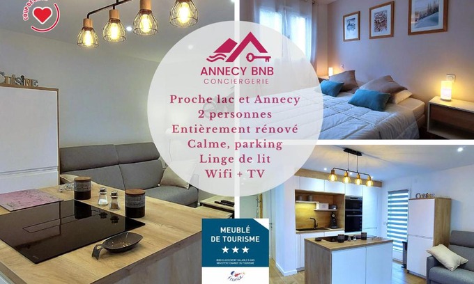 Annecy Apartment | Le Cosy Alpin, T2, parking proche lac