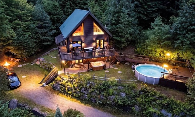 St-Adolphe-d'Howard House | Le Courchevel Luxe Chalet + Private Pool & Jacuzzi