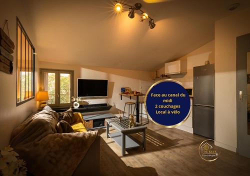 Castelnaudary Apartment | Le refuge du canal Local à vélo Face canal du midi