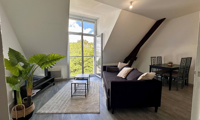 Chinon Apartment | Le Ronsard, Chinon View of the fortress & Collegiate church of Saint Mexme - Historic center 5mn