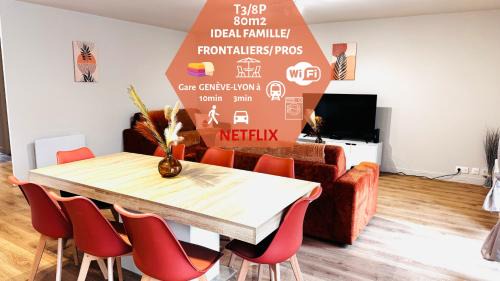 Bellegarde-sur-Valserine Apartment | Le Terracotta cocon moderne à 2 pas de la Gare ligne directe GENÈVE-LYON-PARIS