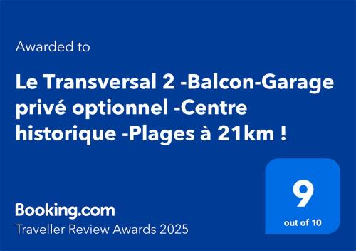 Pezenas Apartment | "Le Transversal 2" -Balcon-Garage privé optionnel -Centre historique -Plages à 21km !