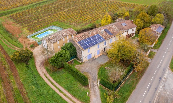 Castelnau-de-Montmiral House | Les Gîtes de Crabet - Swimming pool - Vineyard