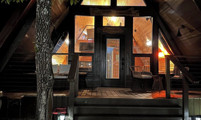 Afton Cabin | LIKE NO OTHER, SECLUDED couples only Aframe on Grand Lake, Oklahoma. Private.