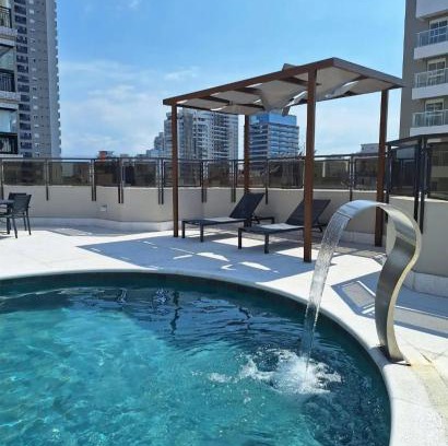 Gonzaga Apartment | Lindo Flat no Edifício Cosmopolitan, com GARAGEM e PISCINA