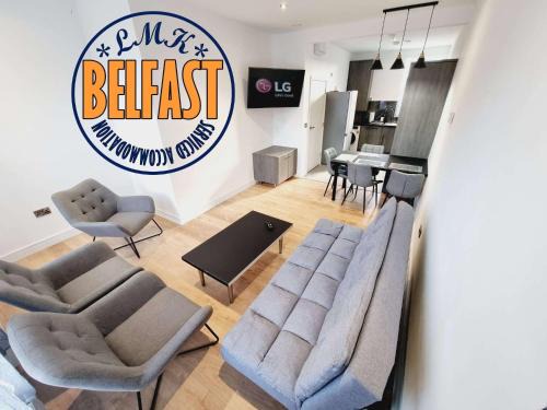 Belfast Apartment | LMK, 2 Bedroom Apartment, with Roof Terrace, Free parking, EV Charger, Great Location.
