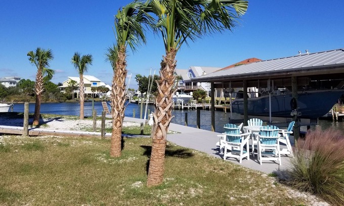 Perdido Key Coves One House | Location, location, location! Walk to the beach - dock boat in the back of house