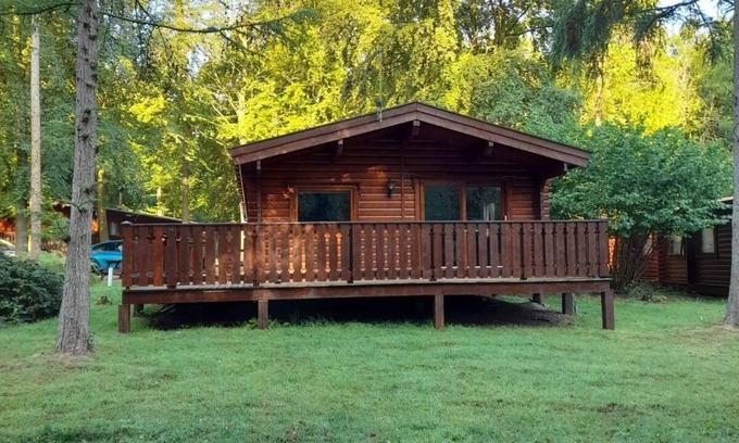Kenwick Cabin | Log cabin with decked veranda, nestled in Kenwick Park, Louth