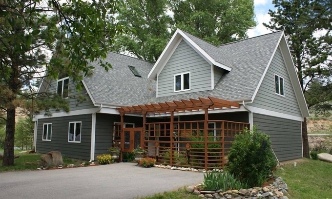 Estes Park Resort | Lux home on river, great rates, walk to town, with Wellness Spa on grounds