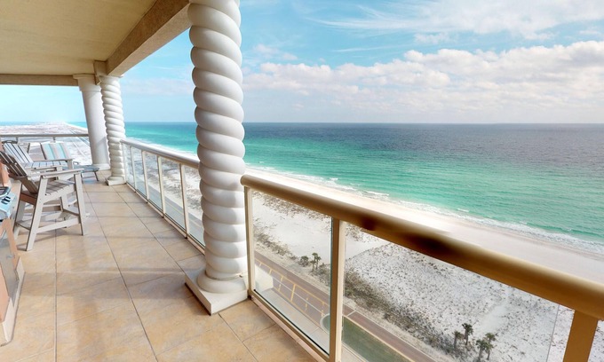 Pensacola Beach Condo | Luxurious Portofino Resort Condo, Panoramic Ocean Front Views, 8 Pools, Steps From The Beach!