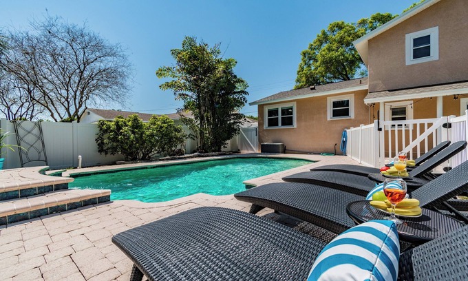 Bay Crest Park House | "Luxurious Retreat with Pool, Game Room, and Outdoor Oasis!"Close to TPA, RayJay