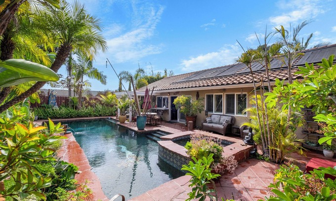 University City House | Luxurious Tropical Retreat w/Pool and Hot Tub