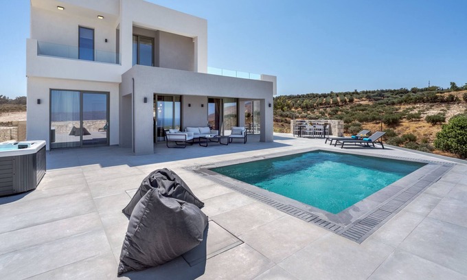 Zerviana Villa | Luxurious Villa Cretan Aura with Private Pool, Jacuzzi and Playroom