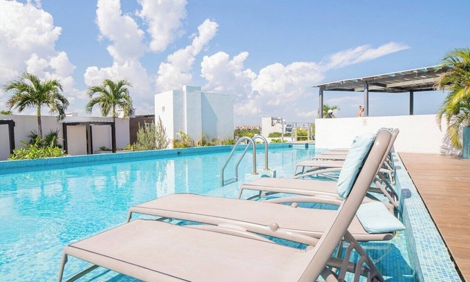 12th Street Apartment | Luxury 1BR with Stunning Poolside Terrace