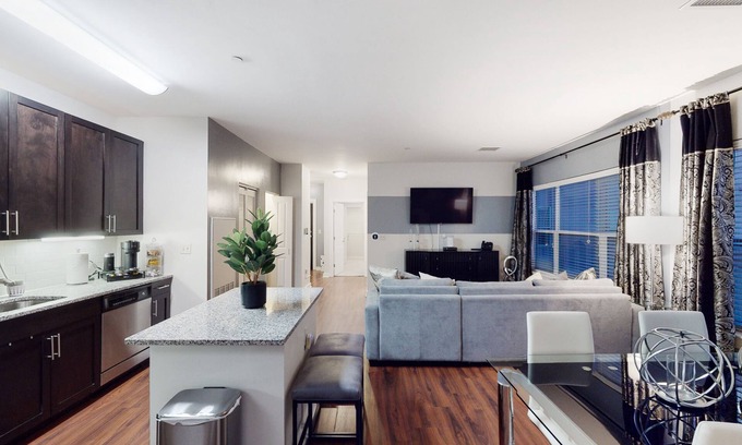 Malden Apartment | Luxury 2 bedroom - 2 bath w/garage parking & near train to Boston