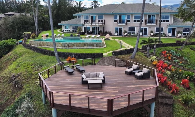 Kilauea House | Luxury 5 BR Estate over Beach w/Huge Views, Pool, Hot Tub - TVNC#4201