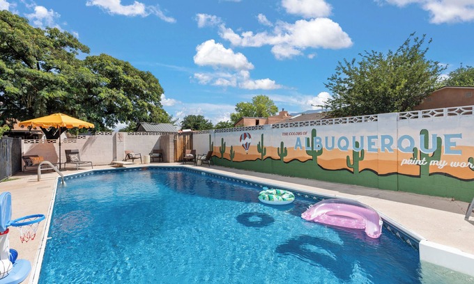 Northeast Heights House | Luxury Amenity Paradise! Sleeps 18 - Pool, Hot Tub, Game Room, Golf, Fire Pit!n