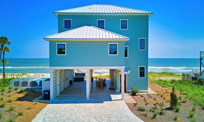 Plantation House | Luxury Beachfront home with a private, Hot Tub and Elevator