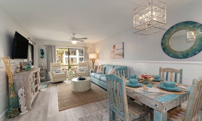 Panama City Beach Villa | Luxury Ground Floor. Low Snowbird rates! Free Pickleball, Fitness, & Golf