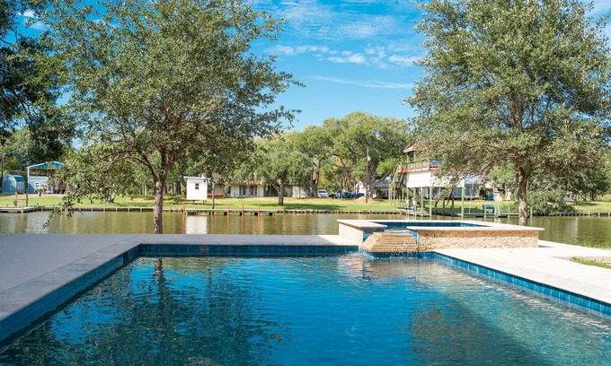 Cedar Lane House | Luxury Home on Caney Creek w/Pool & Hot Tub!