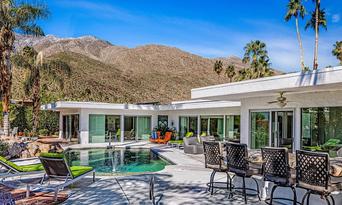 Indian Canyon House | Luxury home with golf/mountain views, pool, spa, outdoor kitchen, +30 nights