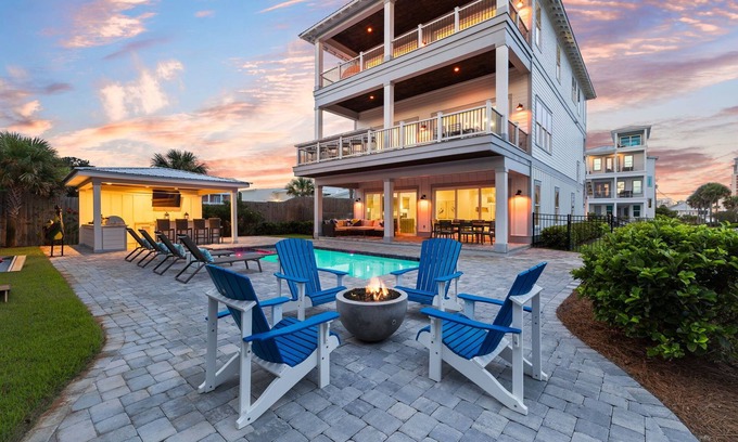 Gulf Pines House | Luxury Home with Private Beach Access a Private Pool, Golf Cart and More!