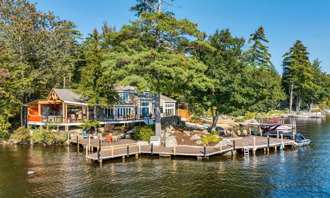 Moultonborough House | Luxury Home with Sand Beach and Great Views plus a Guest House