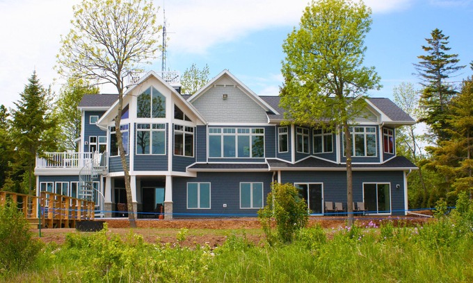 Baileys Harbor House | Luxury lakefront home - 6 BRs, kids, pets, EVs, elevator - family celebrations