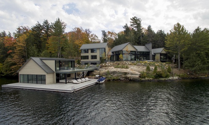 Muskoka Lakes Villa | Luxury Modern Build in Central Lake Joe! Tennis court! Boathouse accommodations!