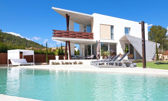 Crestatx Ski Chalet | Luxury modern style villa with garden and heated pool