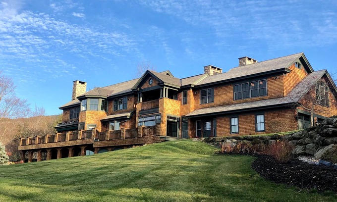 Stowe Hollow House | Luxury mountain estate w/furnished balcony, firepit, wood fireplace, mtn views