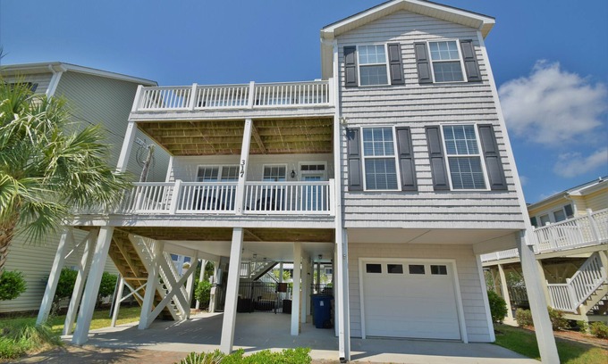 Cherry Grove Beach House | Luxury Rental W/Private Pool Steps from the Beach