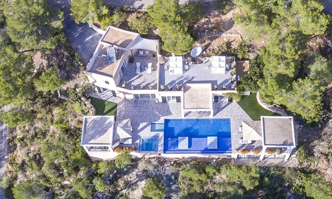 Sant Josep de sa Talaia Villa | Luxury Romantic Charming Villa With 10 m Infinity Pool And Panoramic Sea Views
